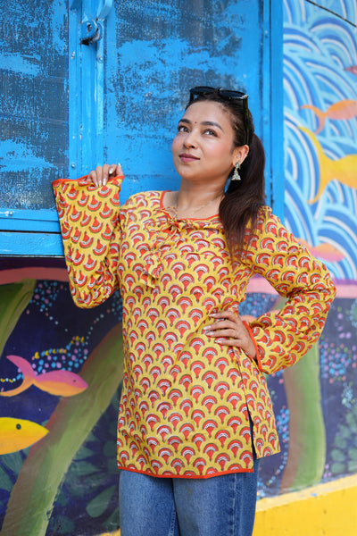Suraj Mukhi- Jaipur Jaal Bell Sleeves