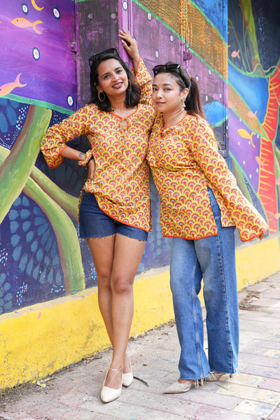 Suraj Mukhi- Jaipur Jaal Bell Sleeves