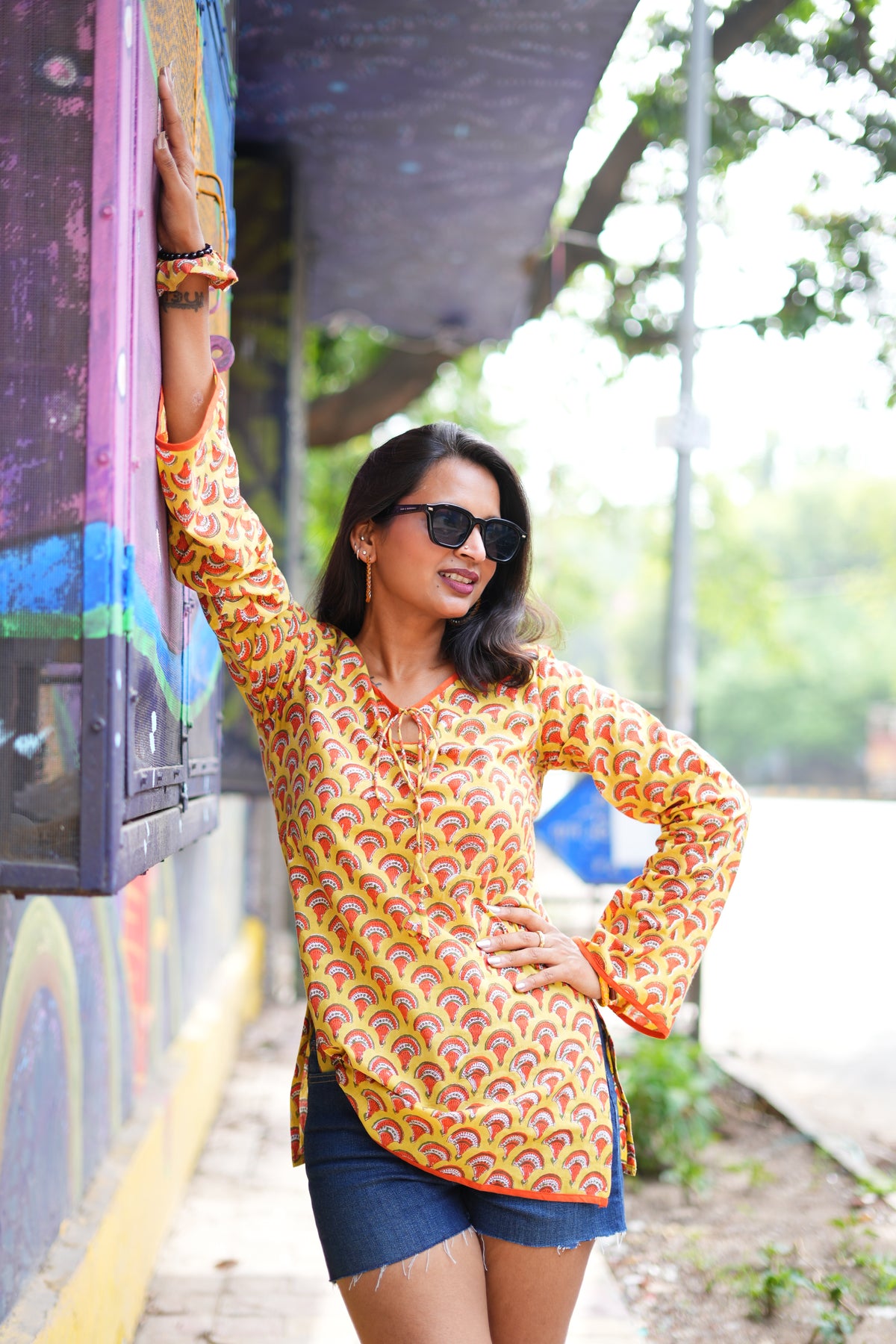 Suraj Mukhi- Jaipur Jaal Bell Sleeves