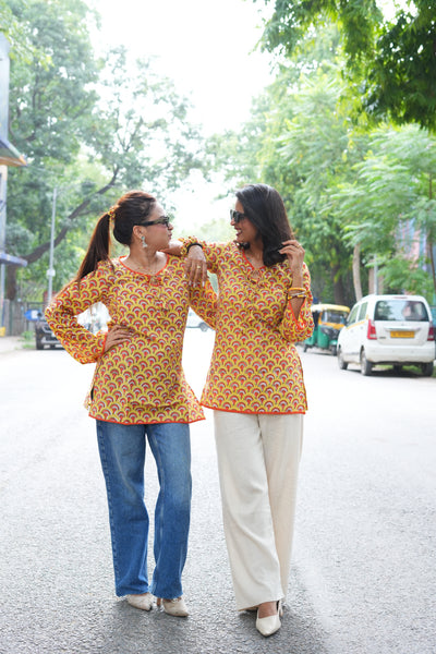 Suraj Mukhi- Jaipur Jaal Bell Sleeves